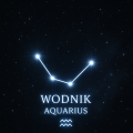 Zodiakalny naszyjnik wodnik konstelacja gwiazd znak aquarius cyrkonie horoskop - złota wodoodporna stal chirurgiczna
